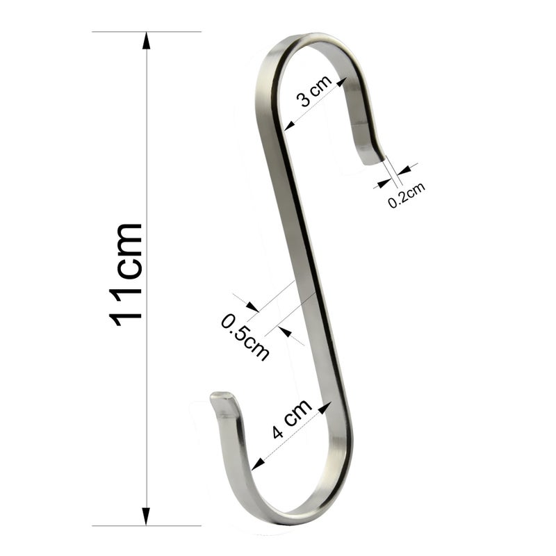 RuiLing 6-Pack Size X-Large Flat S Hooks Heavy-Duty Genuine Solid 304 Stainless Steel S Shaped Hanging Hooks,Kitchen Spoon Pan Pot Hanging Hooks Hangers Multiple uses. - Image 3